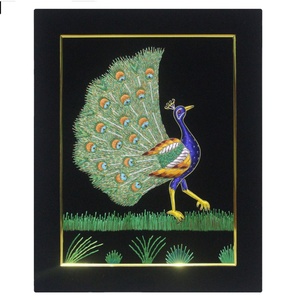 Handmade Luxury Zari Style Modern Floral Waterproof Eco-Friendly Self-<b>Adhesive</b> Wall Hanging Hand Embroidered <b>Stone</b> Material Home - Product Image 4