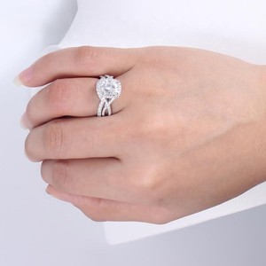 Luxury Rose Gold Plated Princess Cut Moissanite Channel Setting Religious Style Wedding Engagement <b>Ring</b> for Women <b>Men</b> Unisex - Product Image 6
