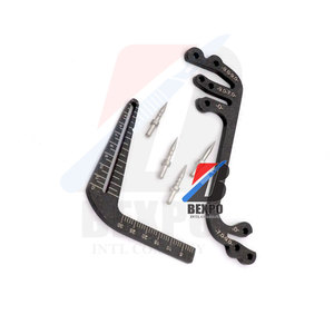 Juego de guía de implantes dentales con calibradores quirúrgicos negros Instrumentos manuales recubiertos para limpiar y rellenar los dientes - Product Image 1