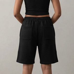 Nouveaux shorts décontractés d'été pour femmes, vente en gros, logo imprimé sur mesure, 100% coton, couleur unie, style hip hop. - Product Image 3