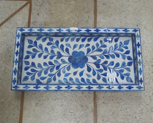 Bandeja de servicio de esmalte de madera de resina de hueso artesanal Premium acabada a mano con artesanía experta y pulido a mano para un aspecto lujoso - Product Image 5