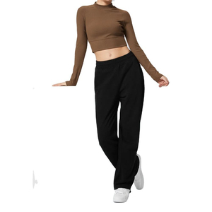 Women's Seamless Long Sleeve <b>Yoga</b> <b>Pants</b> Elastic Waist Quick Dry Fitness Wear Autumn Winter Running Wholesale Available <b>Plus</b> <b>Size</b> - Product Image 4