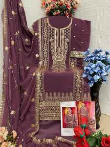 Attctaive Design Georgette avec broderie Séquence Pakistan Robe Salwar Costume pour l'exportation de l'Inde - Product Image 5