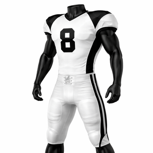 Custom American Football Uniform Set Men's Football Jersey and Pants White Black Team Kit Breathable <b>Compression</b> Sportswear OEM - Product Image 3