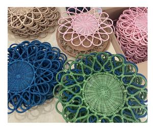 Wedding and party table decor eco friendly handmade charger <b>plates</b> water hyacinth craft Rattan placemat stylish Rattan placemat - Product Image 1