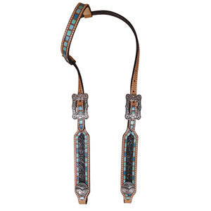 ชุดแทคแบบตะวันตกสำหรับงานหนักเข็มขัดหนังกว้างบังเหียนม้าแบบตะวันตกเครื่องมือลายเสือดาว - Product Image 3