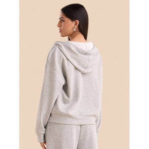 Sweat à capuche zippé pour femme 110 Apparel, 100% coton molletonné respirant, hiver, poches, fermeture éclair intégrale, manches longues, coupe décontractée, couleur unie - Product Image 5