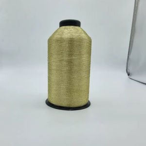 Fil de nylon Zari haute ténacité SHREE VIDHATA JARI 110D 5900 MTR pour l'industrie textile, fil à broder métallique texturé M-GOLD - Product Image 1