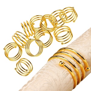 Servilletero de Metal con acabado dorado con diseño de hoja único Servilletero de Metal pulido brillante decorativo de mesa de boda hecho a mano. - Product Image 2