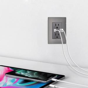Placa Pared Duplex, MXIXB-002, 2Pzas, <b>USB</b> A/<b>USB</b> <b>C</b>/Contacto Duplex, 110/125-250VCA, 15A, 50/60Hz, 5VDC, 3A, Plateado/Oxford, Acer - Product Image 6