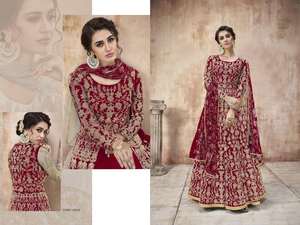 Costume Anarkali moderne en tissu filet, motif évasé élégant, tissu doux, vêtements ethniques pour femmes, pour tous les jours et les fêtes - Product Image 5