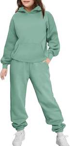 High Quality Soft Comfortable Cute Breathable <b>Girls</b> Cotton Hoodie and Trouser Tracksuit Two-Piece Sweatsuit Daily Wear Warm - Product Image 2