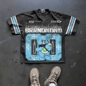 Camiseta de Algodón de Bambú de Alta Calidad con Logotipo Personalizado, Estilo Urbano, Gruesa, Bordada, Extra Grande, Lisa, Vintage, Lavada al Ácido, 220g - Product Image 6