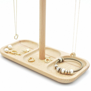 Venta caliente Nueva llegada Soporte de joyería de madera natural Tapa de metal Tamaño personalizado Mesa Uso decorativo Accesorios para el hogar Decoración de la boda - Product Image 6