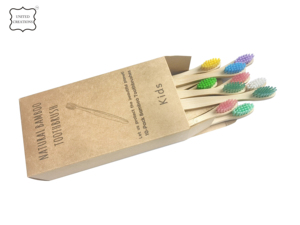 แปรงสีฟันไม้ไผ่สีสันสดใสสำหรับเด็กแปรงสีฟันไม้รีไซเคิลรีไซเคิลโลโก้เป็นมิตรต่อสิ่งแวดล้อมสำหรับเดินทาง - Product Image 2