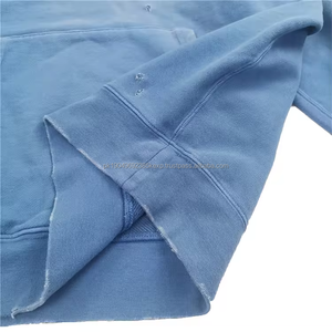 Sudadera con Capucha HLD24059MH Personalizada, Lavada, Desgastada, Estilo Francés, Holgada, para Hombre, Vintage - Product Image 5
