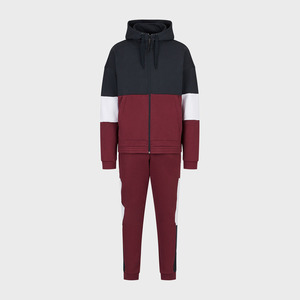 Conjunto deportivo de dos piezas de forro polar con bloques de color de última moda para hombre, ropa deportiva cálida para invierno - Product Image 4