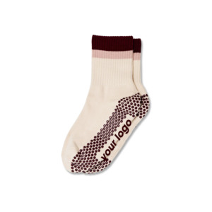 Chaussettes pour femmes personnalisées, antidérapantes, pour le yoga, avec motif rayé, chaussettes de pilates tricotées, ODM pour usage quotidien en studio intérieur - Product Image 4