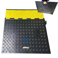 Rampe de protection de câbles robuste conforme à la norme ADA avec rampes latérales modulaires, rampe de protection de câbles à 3 canaux pour fauteuil roulant