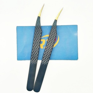 Pinces à extensions de cils en acier inoxydable, antistatiques, durables, testées à la main, pinces à isolation incurvées en forme de dauphin pour les artistes des cils - Product Image 1