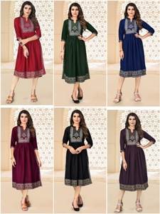 Georgette-ropa de fiesta de aspecto rico para niñas, ropa de crepé indio estampada, lista para usar, barata, venta al por mayor, surat, novedad - Product Image 3