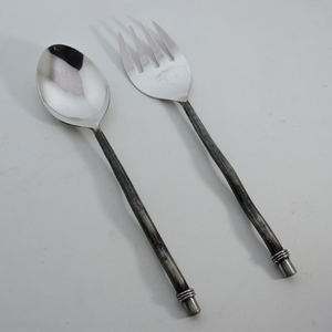 ชุดช้อนสลัดเหล็กผิวด้านพร้อมที่จับเรซินเครื่องใช้ในครัวมีดสลัดเสิร์ฟสลัด - Product Image 5