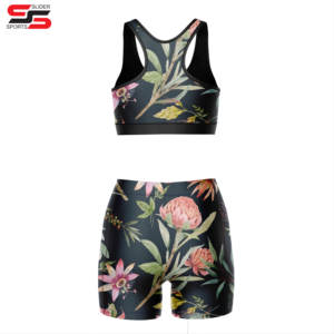 Shorts Booty de qualité supérieure pour vêtements de sport pour femmes Impression par sublimation Sports Running Booty Shorts et soutien-gorge - Product Image 2