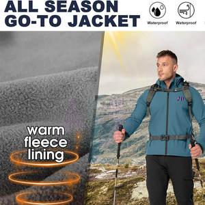 Men's Warm Lightweight Softshell Jacket with Smooth Exterior Breathable Eco-Friendly Winter Outdoor Jacket Front Logo - Product Image 4