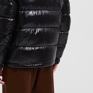 Blouson d'hiver entièrement personnalisé pour homme, tissu en toile, col montant, logo frontal, style décontracté à capuche - Product Image 5