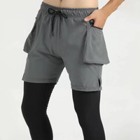 Pantalones Cortos de Gimnasio Personalizados de Color Sólido para Hombre, Ropa de Fitness de Alta Calidad con Bolsillo Cargo, Precio Al por Mayor, Verano