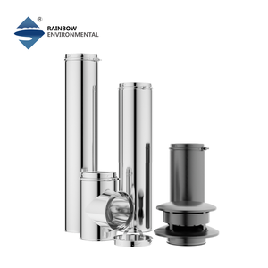 Tuyau de cheminée en acier inoxydable à double paroi isolé thermiquement Rainbow 6'' avec garantie de 5 ans pour les poêles à <span class=keywords><strong>bois</strong></span> <span class=keywords><strong>et</strong></span> les cheminées à gaz - Product Image 1