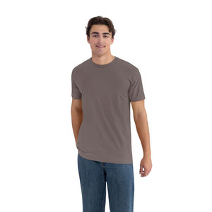 T-shirt unisexe en tissu mélangé léger marron clair, personnalisable avec logo, en coton doux, surface lisse, idéal pour l'impression personnalisée et la création de logos - Product Image 6