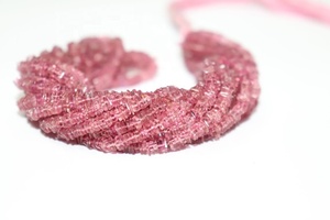 Nueva llegada 5 MM Turmalina Rosa Forma cuadrada Cuentas Hebras naturales Heishi con cuentas lisas Turmalina - Product Image 2