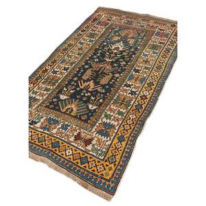 Alfombra de Lana Azul Aalam Anudada a Mano, Diseño Geométrico Abstracto de Gran Tamaño para el Hogar, Sala de Estar, Pasillo o Dormitorio - Paem-303 - Product Image 2