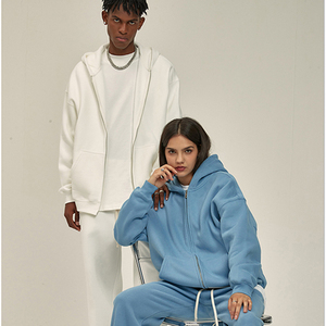 เสื้อฮู้ดและสเวตเตอร์ของผู้ชายทรงหลวมมีซิปรูดแบบระบายอากาศทนทานออกแบบโลโก้ได้ตามต้องการ - Product Image 1