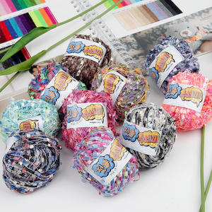 Misoknit 100% ถักด้วยมือคุณภาพสูง, เส้นด้ายโพลีเอสเตอร์อี้เทคนิคแปรงสีฟันที่หนาและมีหลากหลายสีผสมลวดลายดิบ - Product Image 6