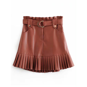 Venta caliente falda de cuero gótico de talla grande para mujer personalizada cómoda transpirable moda desgaste Mini Casual Regular Natural - Product Image 1