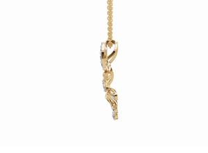 Colgante de Oro con Diamantes 0.275 Quilates 16 Diamantes Oro Amarillo, Rosa y Blanco de 9k, 14k, 18k Joyería Fina Auténtica Collar Minimalista con Dije - Product Image 6