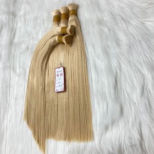 Venta al por mayor Virgen Remy Rubio Claro #613 Color Extensiones de cabello a granel Extensiones de cabello liso a granel - Product Image 4