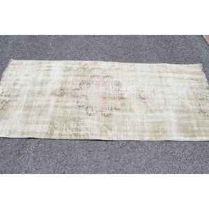 Tapis vintage 2,9 x 6,7 pieds, tapis turc, tapis gris abstrait en laine - Product Image 2