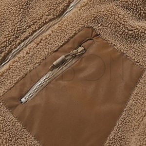 Factory Rate Make Own OEM Service Plus Size Full Zipper Comfortable Latest Style Product <b>Men's</b> Wear <b>Sherpa</b> <b>Fleece</b> Jackets - Product Image 5