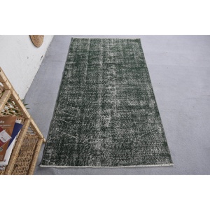 Tapis Patchwork en Polyester Laine Verte Classique Moderne 3.5 'X 6.3' Haute Qualité Grande Taille pour Salon Chambre à Coucher Latex Peluche - Product Image 1