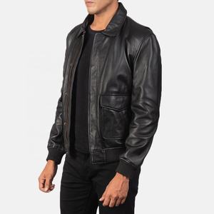 Veste en cuir d'agneau de haute qualité, sur mesure, 100% véritable, coupe ajustée, décontractée, grande taille, pour hommes - Product Image 3