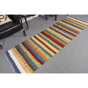 Alfombra de 2.7x8.5 pies, Alfombra Turca Vintage, Alfombra de Lana Marrón Ombré - Product Image 5