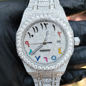 Reloj deportivo de acero inoxidable para hombre de estilo antiguo, calidad Premium, totalmente helado, VVS, claridad, moissanita, diamante, negocio mecánico - Product Image 1