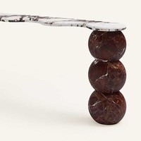Meubles en marbre de luxe léger et moderne, table console en pierre de travertin sur mesure, table basse, table d'entrée