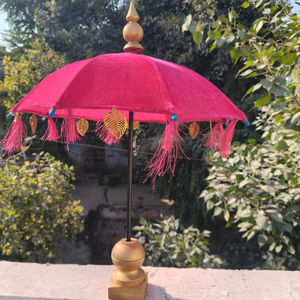 Velvet Cloth Table Stand Umbrella, Bali Umbrella Decor, Italian Style Table Decor, Luxury Dining Table Decoration,Coastal Decor - Product Image 5