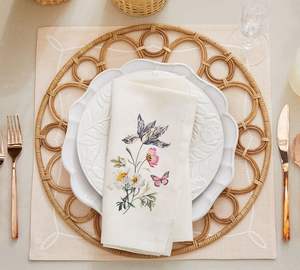 Best Seller Flower-Shaped Rattan Placemat Boho Hanging Wall Decoration Wedding Dinner <b>Table</b> Decor - Product Image 5