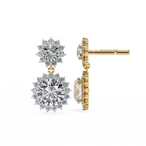 18K Gold Unique Earring with Lab-Grown Diamond Premium Diamond Earrings - Product Image 1