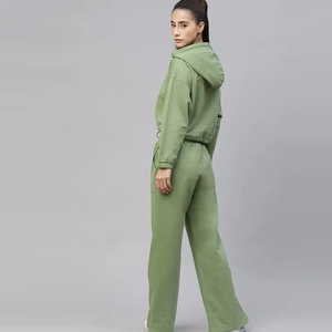 Chándal informal personalizado para mujer, ropa deportiva, Sudadera con capucha y pantalones con cremallera de manga larga, chándal deportivo para correr - Product Image 3